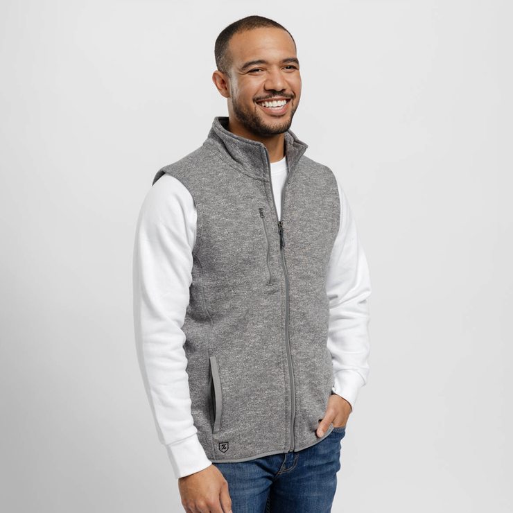 Mens fleece 2025 zip up vest