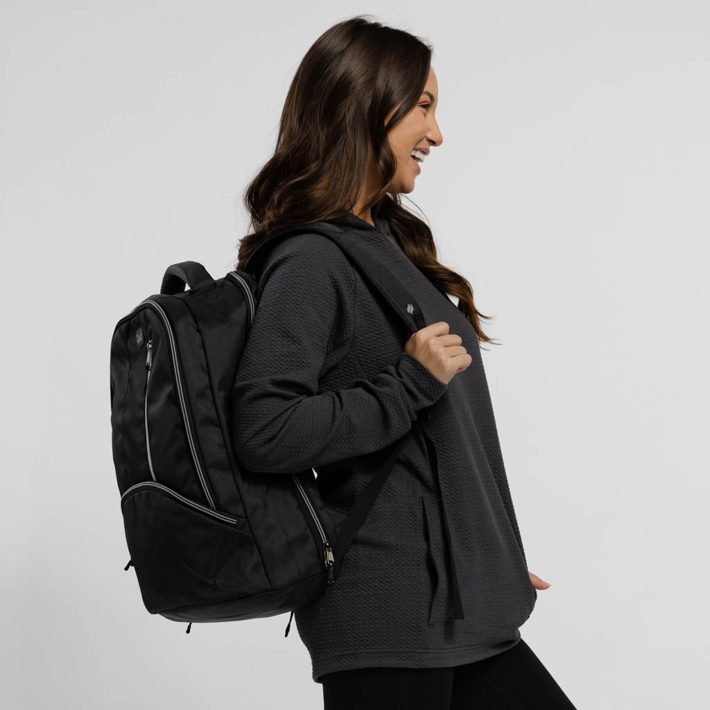 ★EMS★ NYLON ZIPPOCKET BACKPACKBLACK Zusa Structured Transit Pack | Zusa Sustainable Backpack