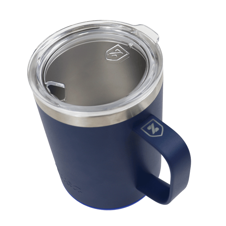 Customizable 14 oz Blue Stainless Steel Travel Mug with Handle | 5x 7, PlaqueMaker